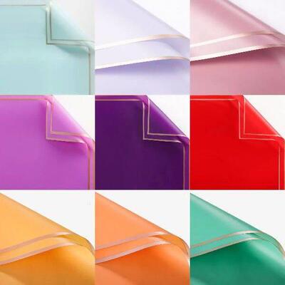 20pcs 58x58cm DIY Gold Frame Jelly Film Flower Wrapping