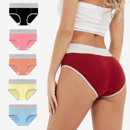 Women High Waisted Comfy Cotton Underwear Plus Size 4/5-Pack
