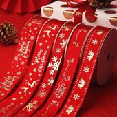 Printed 5yards Polyest Christmas Ribbon 1inch 25mm