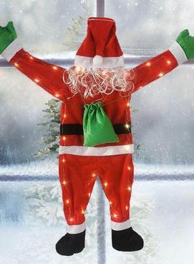 LED Santa Climber, Light Up Wall Hanging Christmas Decor圣诞