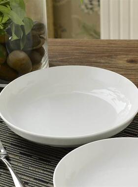 4 pure white round plates Dinner plate home cerami