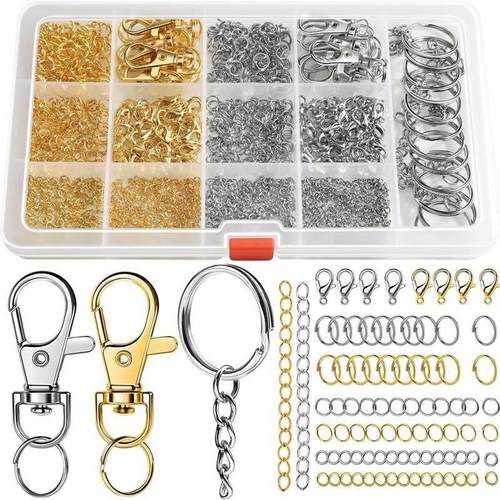 968pcs Jewelry Making Jump Rings, Lobster Clasp, Key Chain