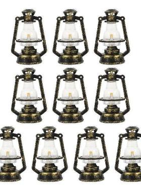 10PCS Vintage Scale Mini Kerosene Lantern Decors Miniature