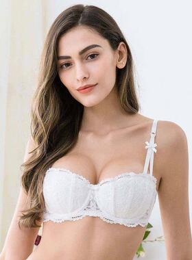 Varsbaby Sexy Lace Bra Half Cup Push Up Underwear Thin Cotto