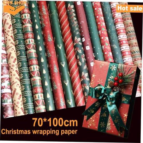 70*100cm Christmas wrapping paper Gift packing paper wrapper