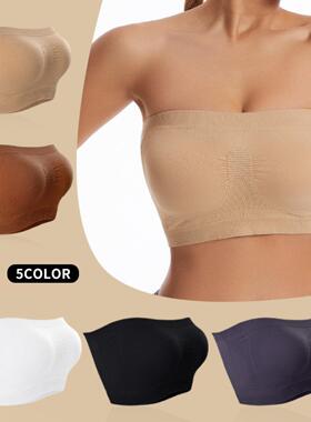 Strapless Bandeau Bra Seamless Bralettes Tube Top with Pads