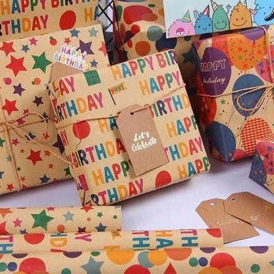happy birthday包装纸 wrapping paper christmas gift packaging