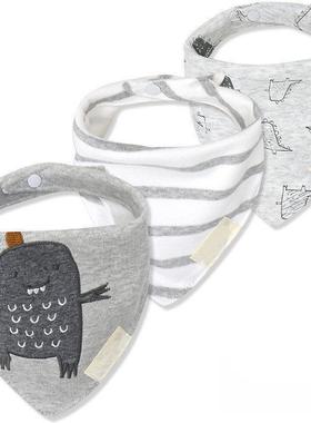 3pcs Organic Cotton Baby Scarf Muslin Burp Cloth Bandana Bib