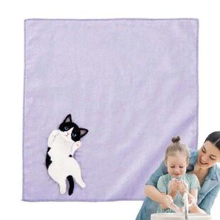 Hand Towel Small Hand Towel For Kids Cat Pattern Pocket