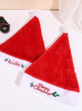 Christmas hat, Santa Claus letter embroidery silk, red snow