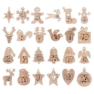 Christmas Advent Calendar Wooden Numbers Countdown Pend