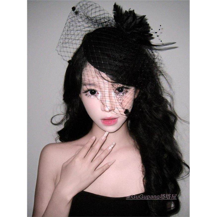 复古黑色网纱小礼帽发夹法式千金感名媛头纱帽子生日派对拍照发饰,饰品/流行首饰/时尚饰品新,发饰,淘宝优惠券,粉丝福利购,淘宝优惠卷