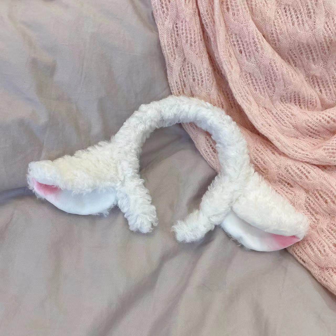 甜美小羊耳朵发箍可爱绵羊发夹毛绒超萌洛丽塔头箍软妹发饰