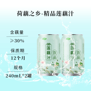 扬州特产千纤莲藕汁宝应正宗鲜藕生榨果蔬汁饮料240ML罐装 饮品