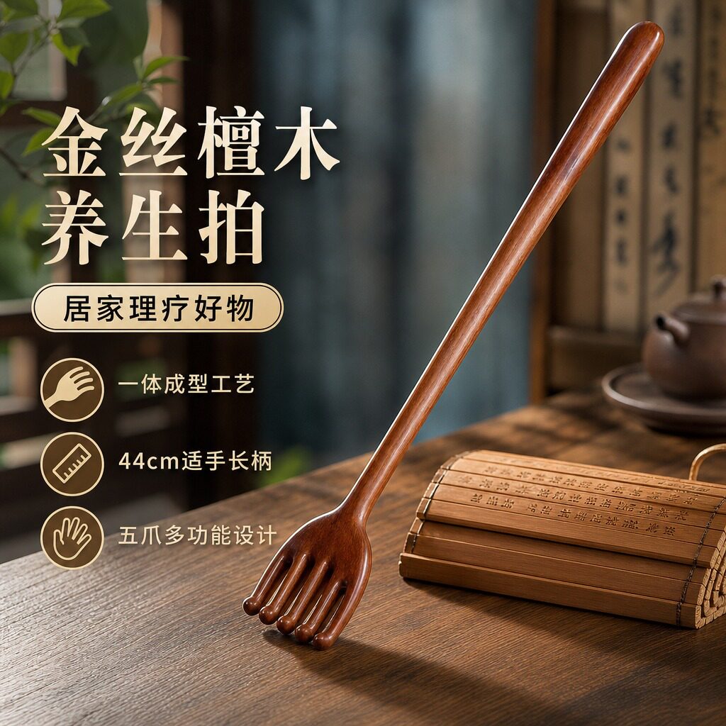 金丝檀木一体痒痒挠多功能挠痒耙子按摩爪木质挠背器不求人抓痒耙