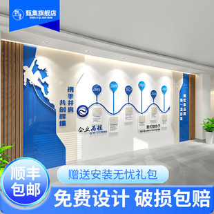 企业发展历程文化墙定制设计办公室走廊会议室墙贴公司形象背景墙