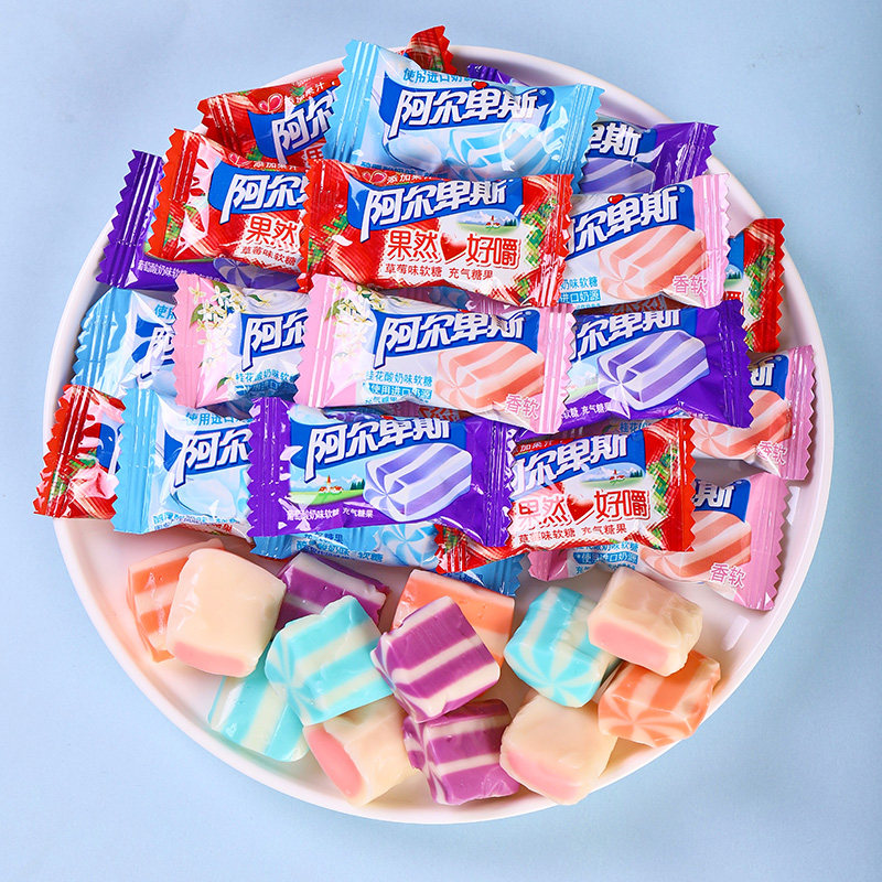 阿尔卑斯棒棒糖桂花软糖网红小零食喜糖糖果散装箱发休闲食品结婚