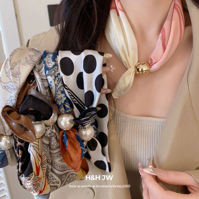 项链女个性脖设计感百搭丝巾磁吸系项饰小众通勤珍珠韩系简约时尚