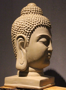 极速新中式佛像佛头禅意摆件 玄关客厅电视柜办公V室家居创意软装