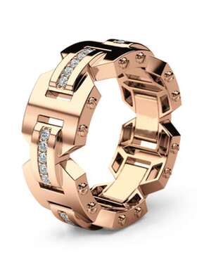 极速New electroplating smens diamond ring fashion couple ri