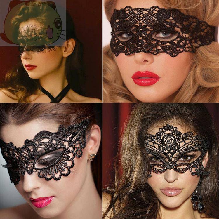 极速眼罩情调浪j漫蕾丝面具女半脸舞会派对性感黑色眼罩万圣节道