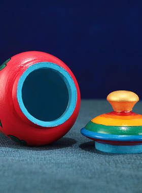 极速实木宝瓶彩绘莲m花七彩宝瓶家居装藏供奉宝石藏式供品家用摆