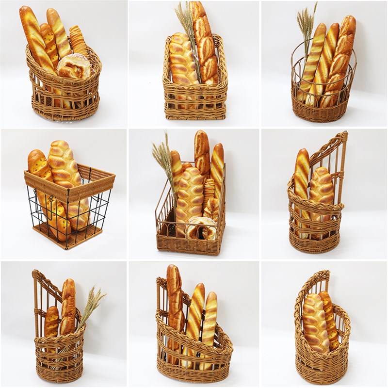 极速仿藤法棒陈列筐油p条篮烘焙店法棍篮蛋糕店展示篮子法式面包