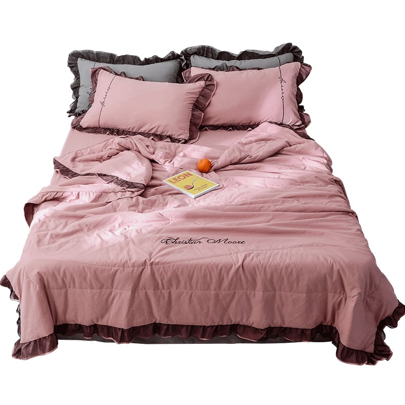 极速水洗棉夏被夏凉被四件套空调被春秋薄被单O人双人被芯被子薄