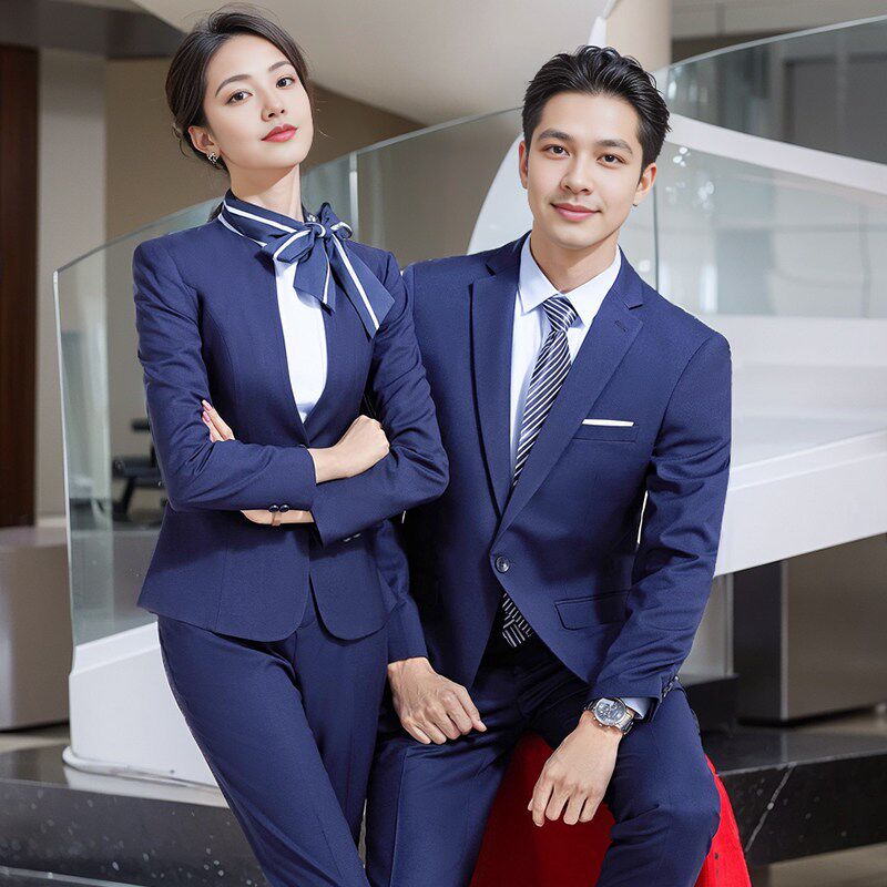 新品西装套装男女同款职业装商务正装房H地产4S店三件套西服销售