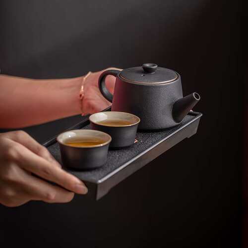 极速黑陶功夫茶具套装家用迷你茶盘小型办K公室个人专用泡茶壶小
