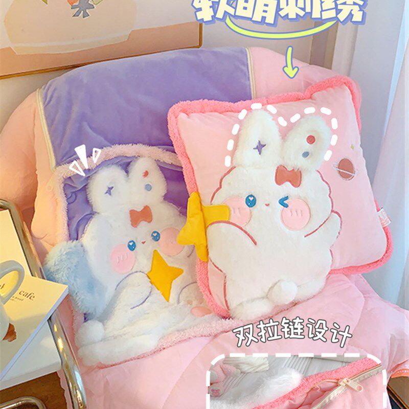 极速日本抱枕被子两用二合一2022新款毛毯车载汽车W上靠枕午睡枕