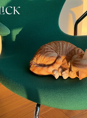 新品clicki熟睡的小猫陪伴小猫咪树脂模型摆件仿真装饰氛围拍照道