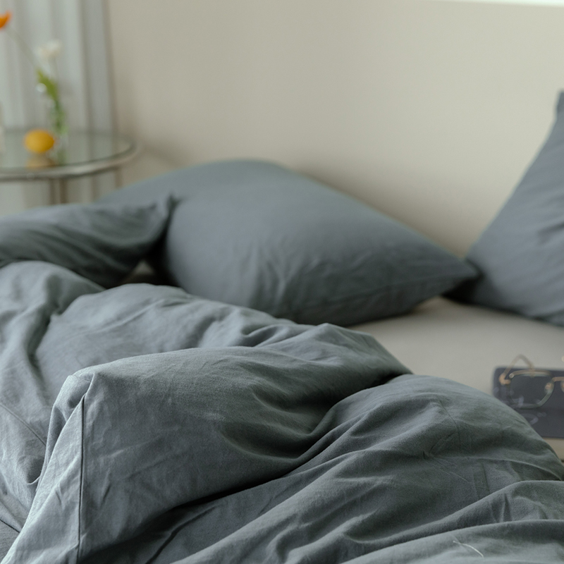 极速北欧日e式天竺棉床上4件套双人针织全棉纯棉被套床单床笠三四