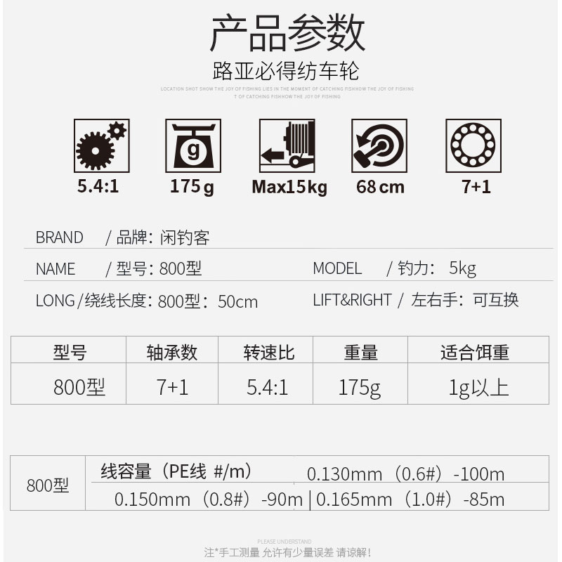 极速新路亚卷线器800型微抛x鱼竿渔轮鱼线全金属无间隙斜口浅线杯