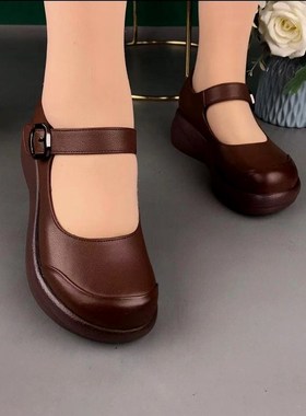 极速妙步商贸增高厚底女鞋2023秋季新款圆头软底浅U口单鞋百搭女