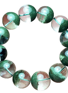 极速蒂雅恋(FUYALIAN)x东海水晶绿幽灵手串男女款一物一图聚宝盆