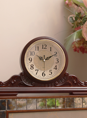 极速客厅座钟复古非实木大号老台C式时钟表静音新中式博古架电视