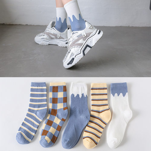 新品5 Pairs/Lot Women Long Socks Jeseca NLew Funny Colorful