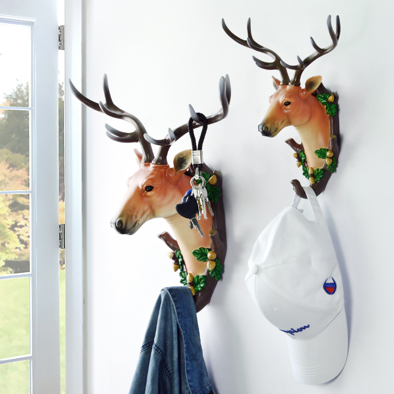极速欧式创意玄关客n厅酒吧背景立体装饰仿真鹿头墙壁挂件壁饰
