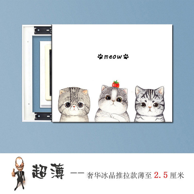 极速创意黑白现h代简约电表箱装饰画可推拉式配电箱网线盒集线箱