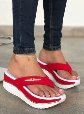 极速Sanbdals Women Summer 2021 Fashion Flip Flops Outdoor Ca