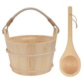 Bucket Spa Ladle 极速Sauna Woodexnwater Wood Bath Footscoop