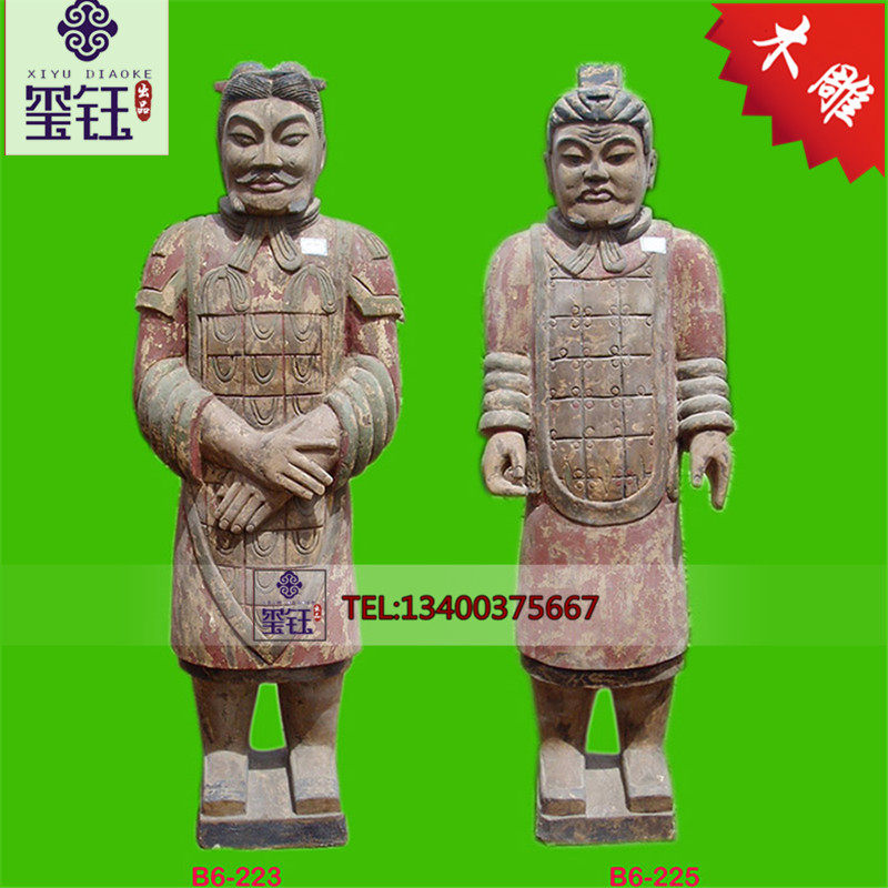 极速木雕仿旧兵马俑彩绘人u物雕塑 做旧木制装饰品做旧工艺品摆件