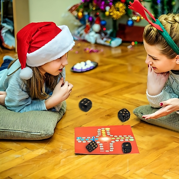 5 Pieces 3D Skeleton Face Gaming Dice Gothic Style Black