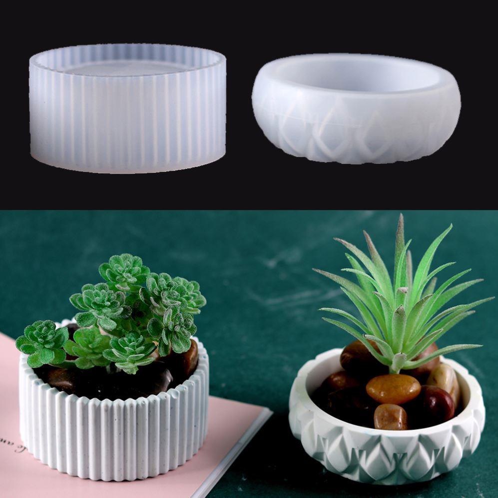 Concrete Flowerpot Silicone Mold for Succulent plants Pot St