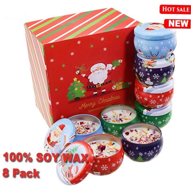 Christmas Scented candles Set 100% Soy wax Christmas gifts