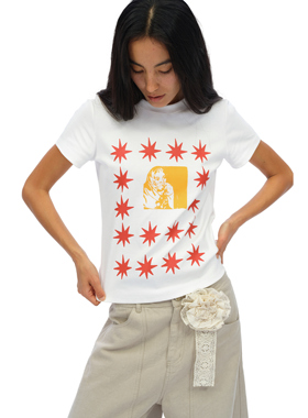 oinimi Brick Lane点阵星星印花正肩tee 英格兰街头修身短袖上衣