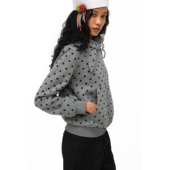 连帽拉链卫衣 百搭修身 oinimi 蝴蝶结深花灰波点卫衣