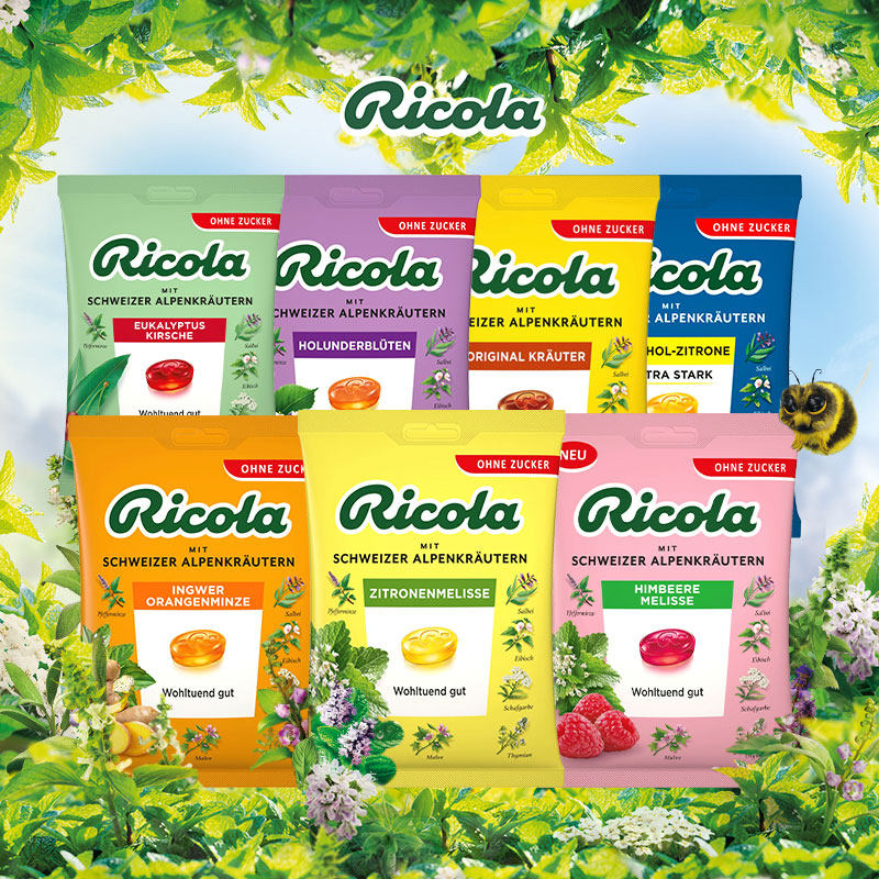 特价清仓瑞士进口ricola利口乐润喉糖草本柠檬味硬糖独立包装