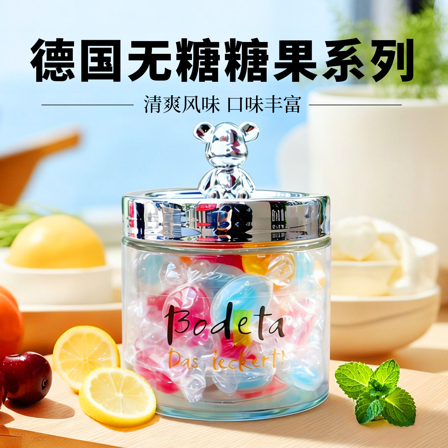 德国进口无糖薄荷糖水果糖过年送礼盒年货伴手礼物新年糖果零食